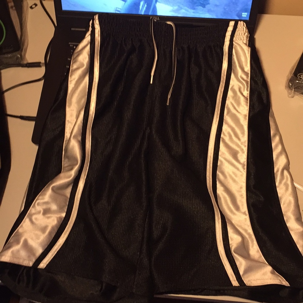 Black meant shorts with white stripes on the sides